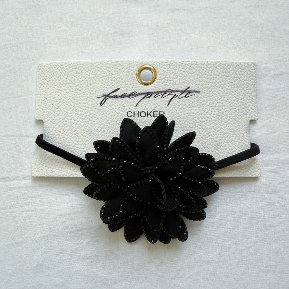 NWT Free People From Dusk Till Dawn Choker in Black O/S - Picture 2 of 4